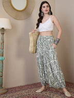 InWeave Sea Green Ethnic Window Harem Pant | Grocsy