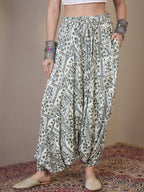 InWeave Sea Green Ethnic Window Harem Pant | Grocsy