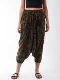 InWeave Women's Green Ikkat Harem Pant | Grocsy