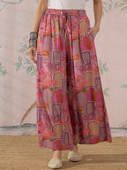 InWeave Dull Pink Window Palazzo | Grocsy