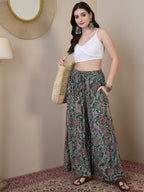InWeave Green Big Jaal Palazzo | Grocsy