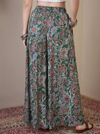 InWeave Green Big Jaal Palazzo | Grocsy