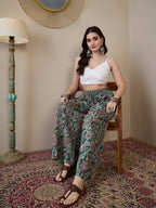 InWeave Green Big Jaal Palazzo | Grocsy