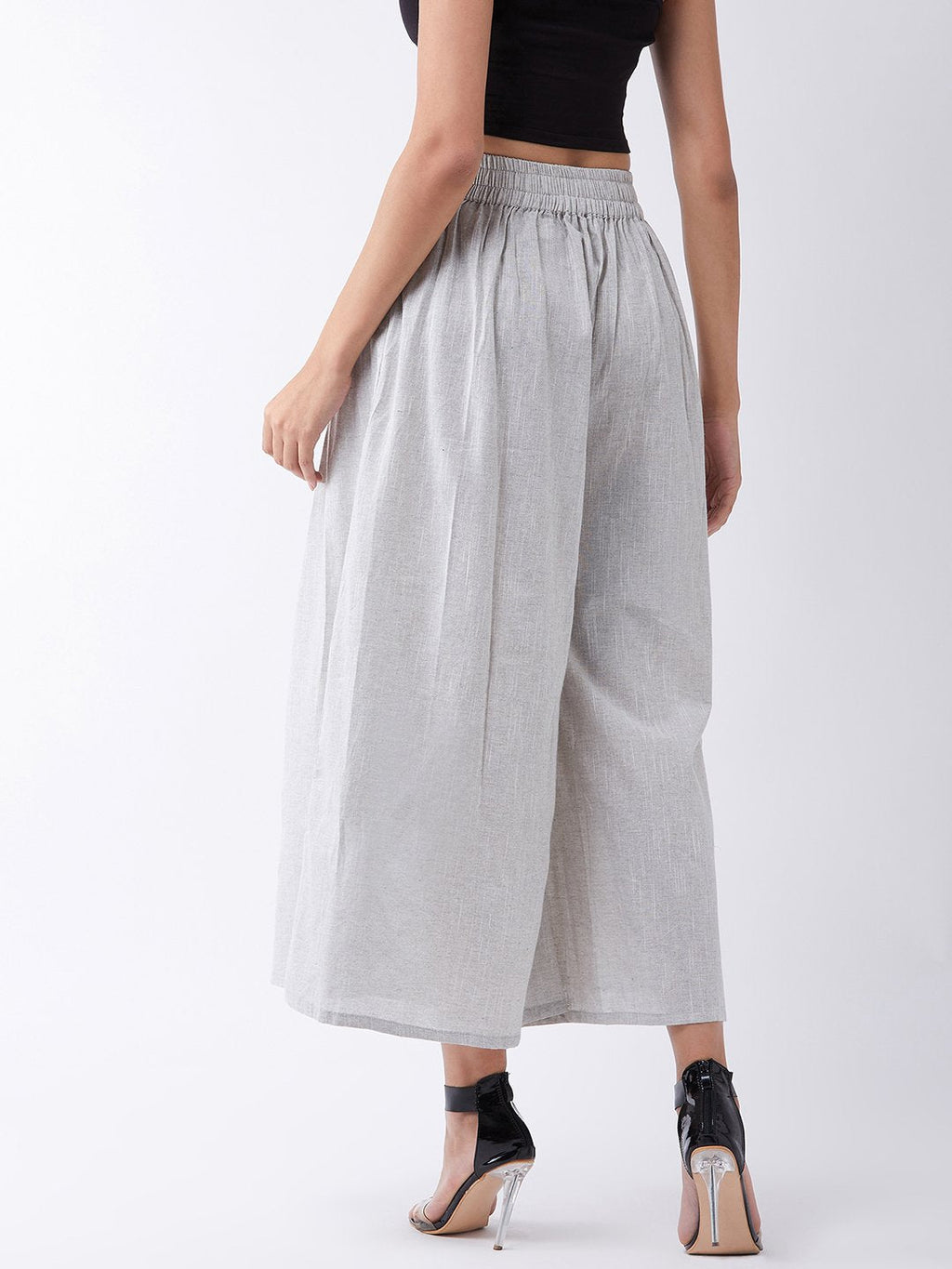 InWeave Grey Handloom Palazzo | Grocsy