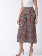 InWeave Women's Maroon Kalamkari Palazzo | Grocsy