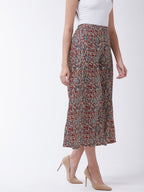 InWeave Women's Maroon Kalamkari Palazzo | Grocsy