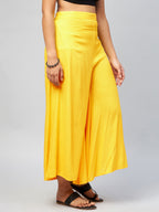 InWeave Women's Solid Yellow Palazzo | Grocsy
