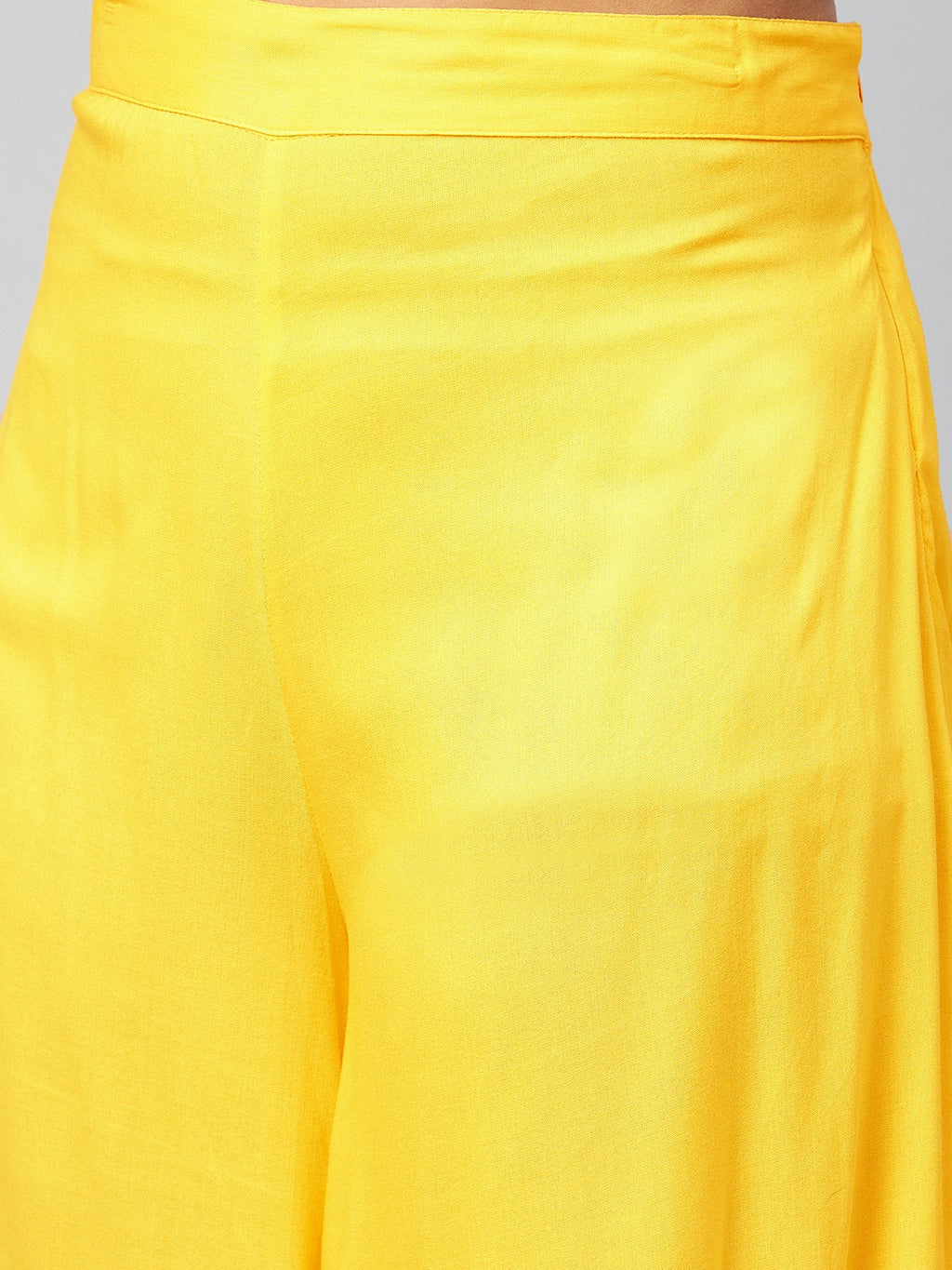 InWeave Women's Solid Yellow Palazzo | Grocsy
