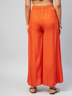 InWeave Solid Orange Palazzo | Grocsy