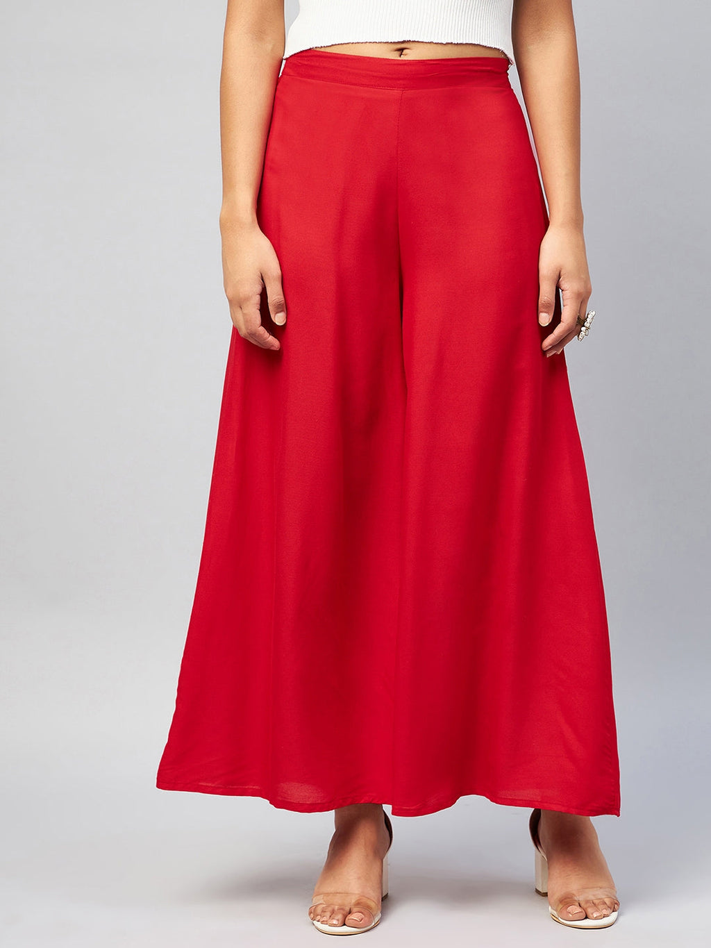 InWeave Solid Red Palazzo | Grocsy