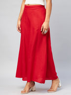 InWeave Solid Red Palazzo | Grocsy