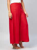 InWeave Solid Red Palazzo | Grocsy