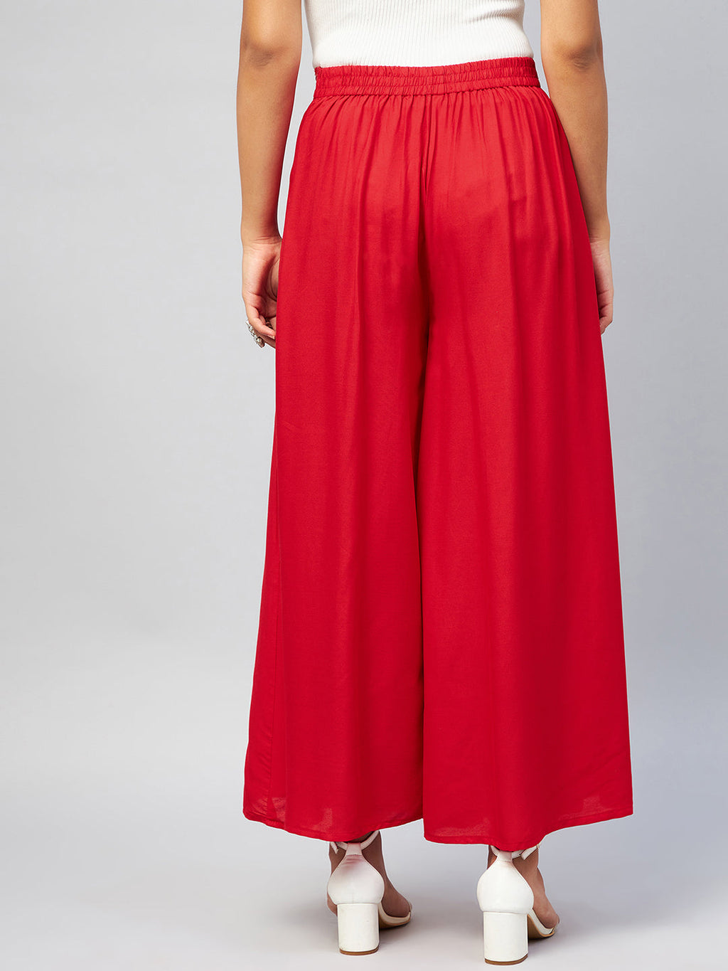 InWeave Solid Red Palazzo | Grocsy