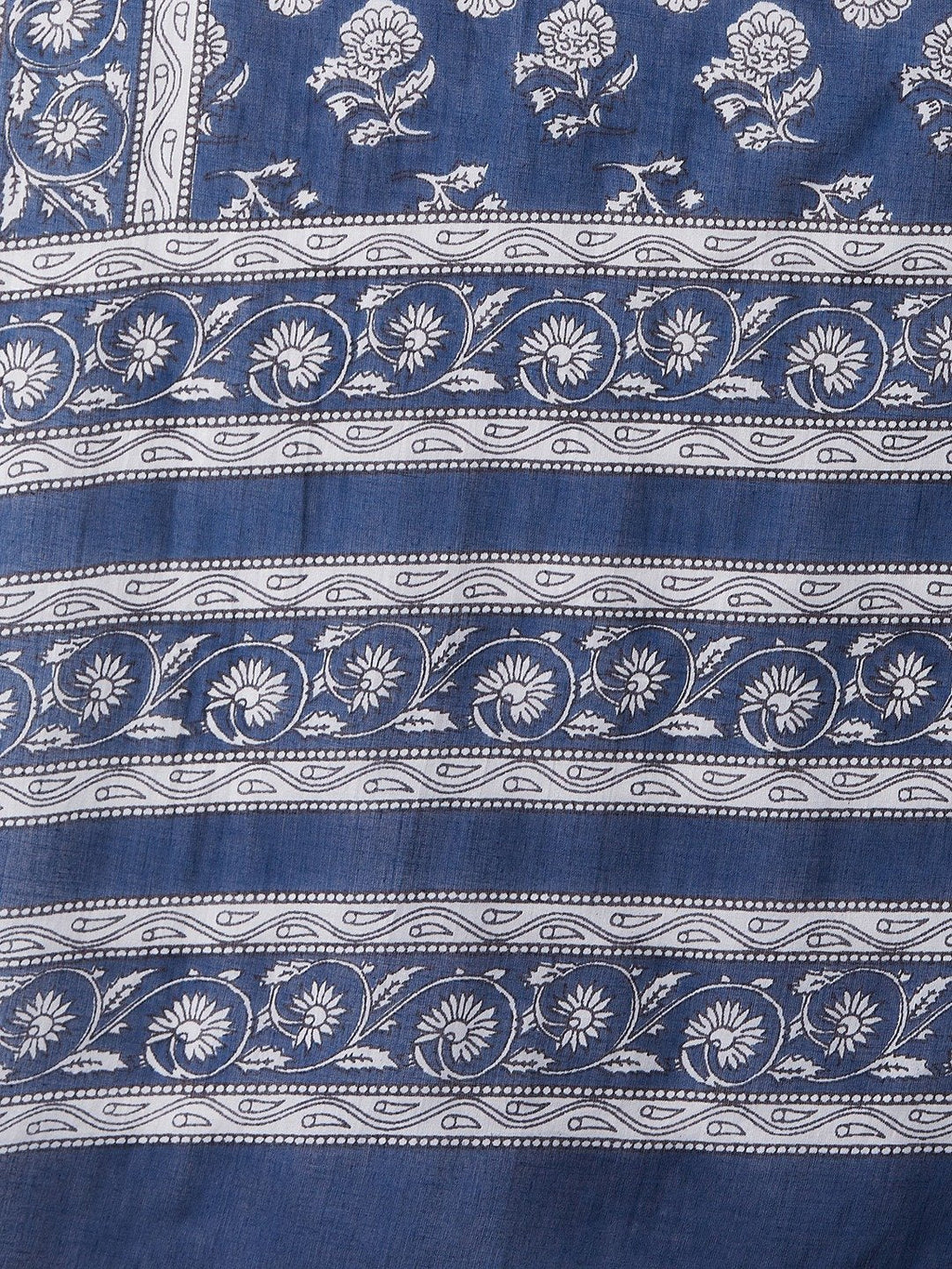 InWeave Blue Floral Cotton Dupattas | Grocsy