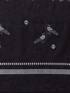 InWeave Black Bird Print Cotton Dupattas | Grocsy