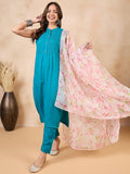 InWeave White Peach Floral Print Organza Dupatta | Grocsy