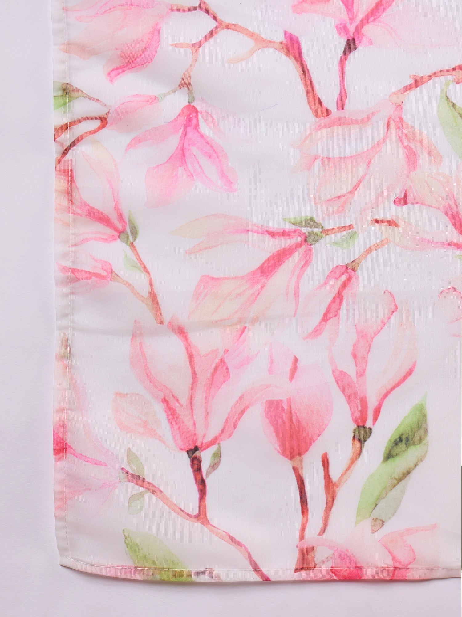 InWeave White Peach Floral Print Organza Dupatta | Grocsy