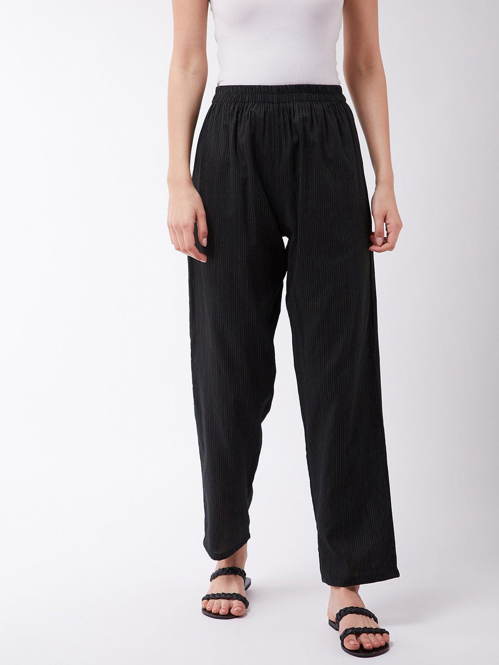 InWeave Black Kantha Pant | Grocsy