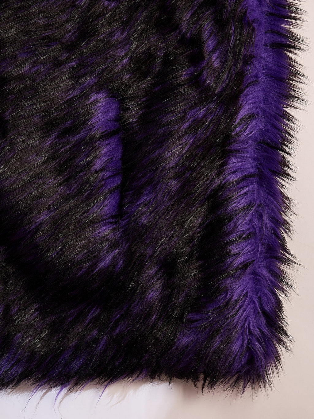 InWeave Purple Black Faux Fur Cape | Grocsy