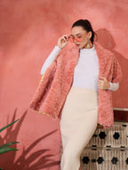 InWeave Coral Rabbit Faux Fur Cape | Grocsy