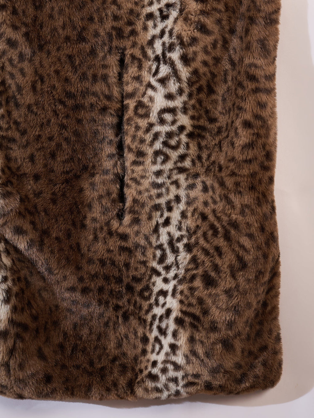InWeave Brown Leopard Half White Rabbit Faux Fur Cape | Grocsy