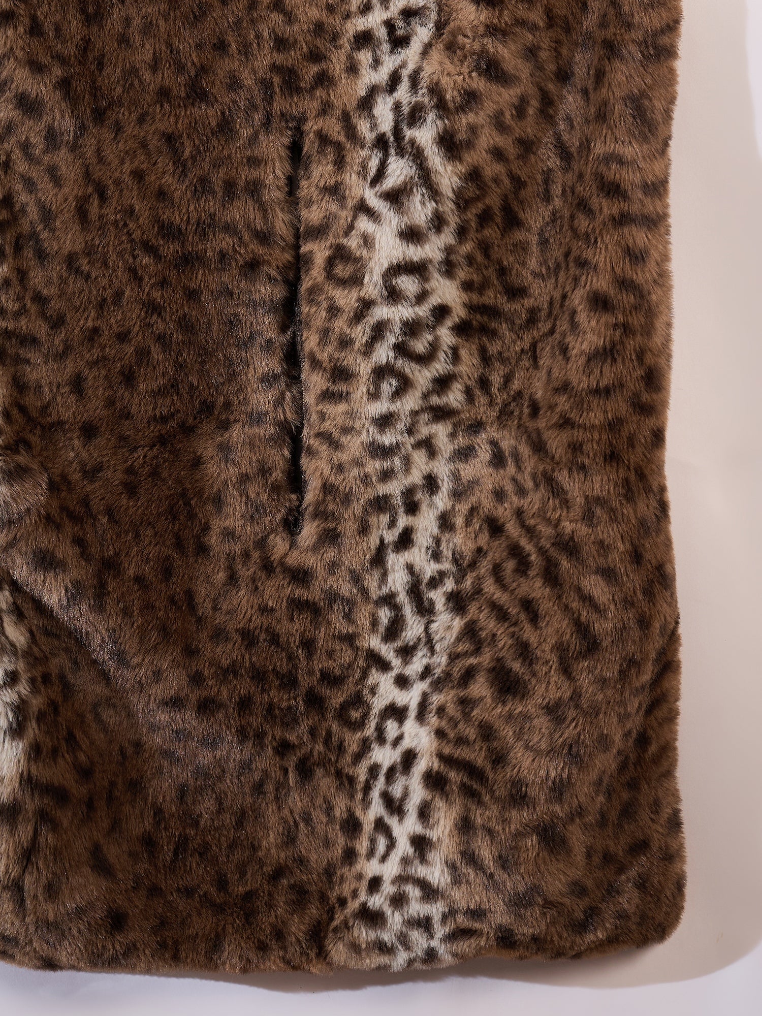 InWeave Brown Leopard Half White Rabbit Faux Fur Cape | Grocsy