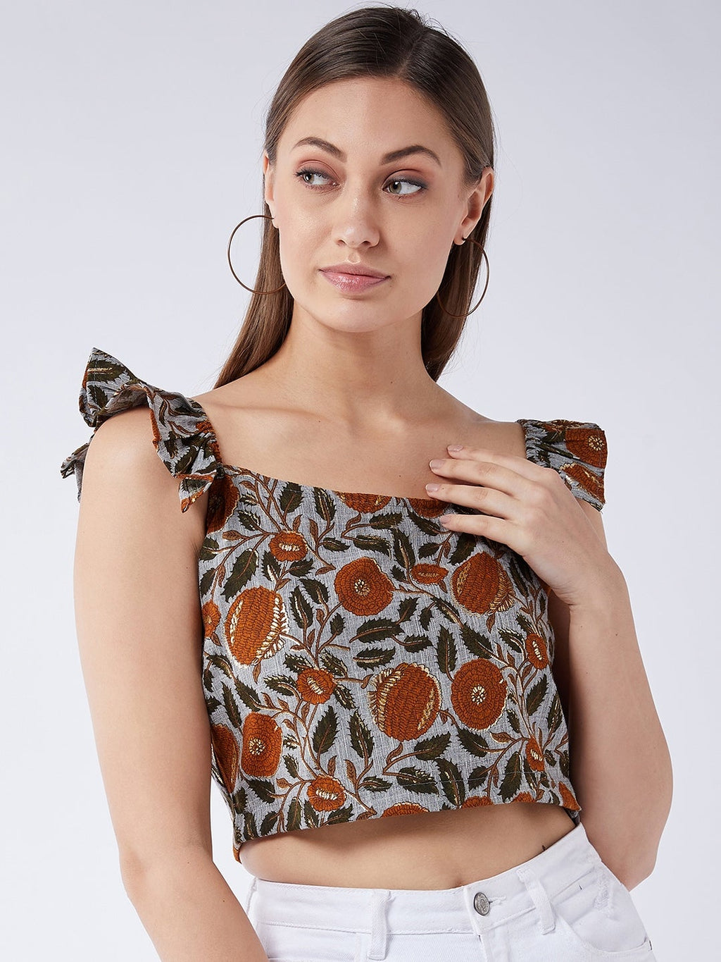 InWeave Slate Gray Crop Top | Grocsy