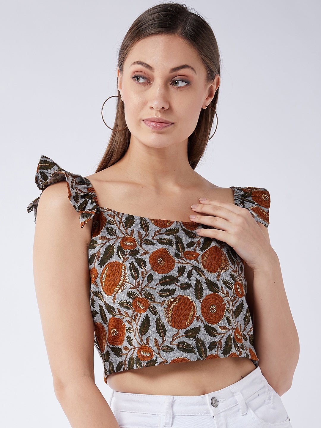 InWeave Slate Gray Crop Top | Grocsy