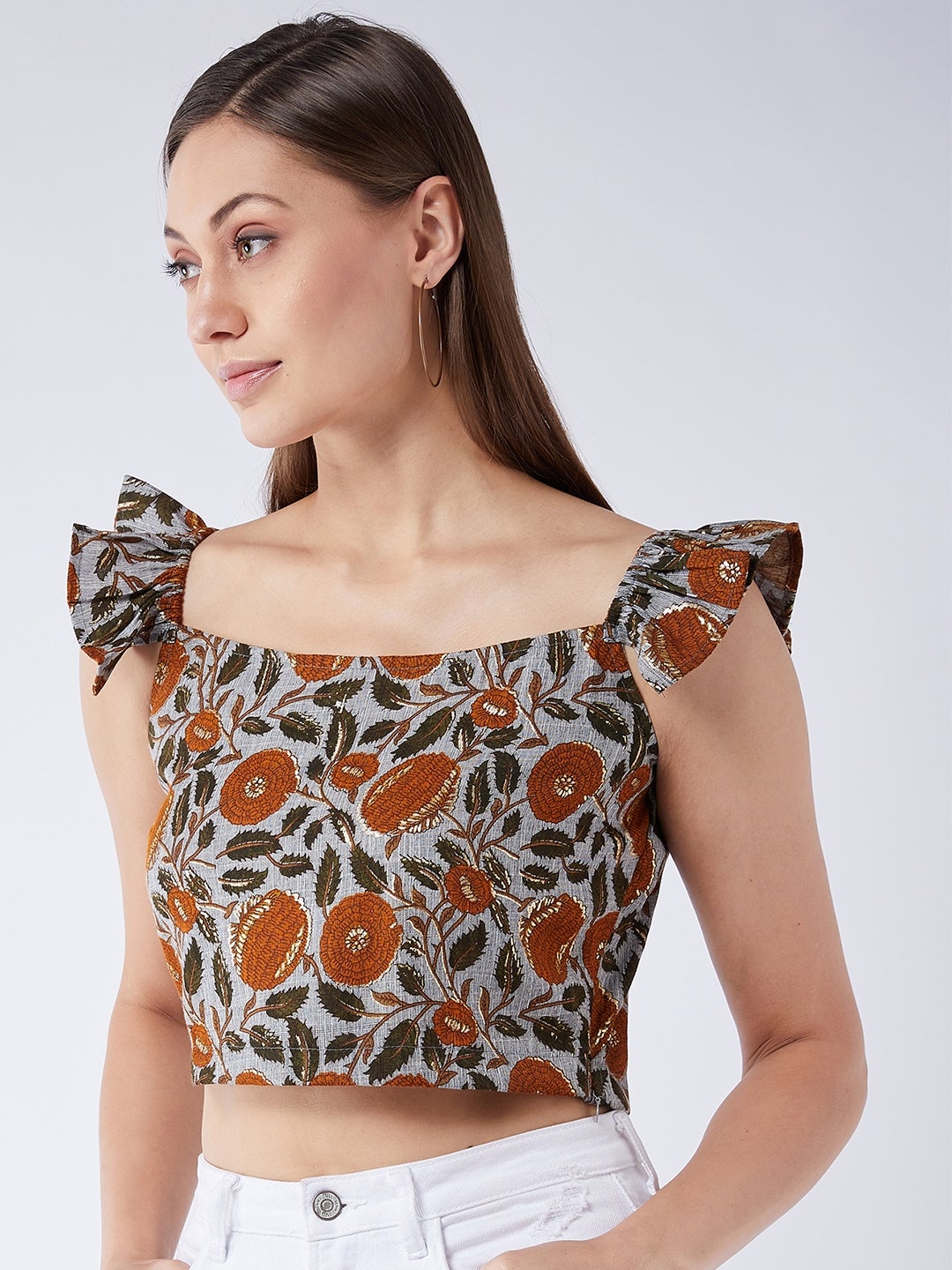 InWeave Slate Gray Crop Top | Grocsy