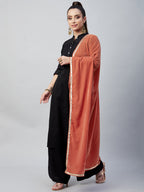 InWeave Rust Solid Velvet Shawl | Grocsy