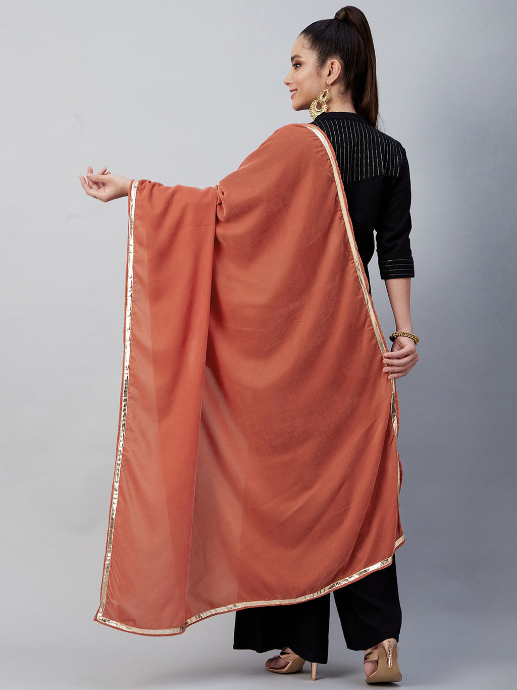 InWeave Rust Solid Velvet Shawl | Grocsy