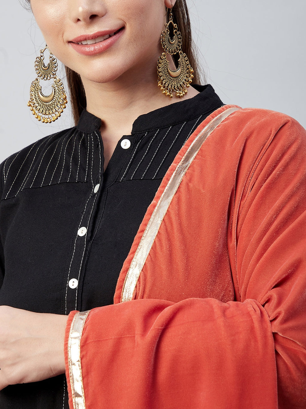 InWeave Rust Solid Velvet Shawl | Grocsy