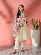InWeave Peach Printed Velvet Shawl | Grocsy