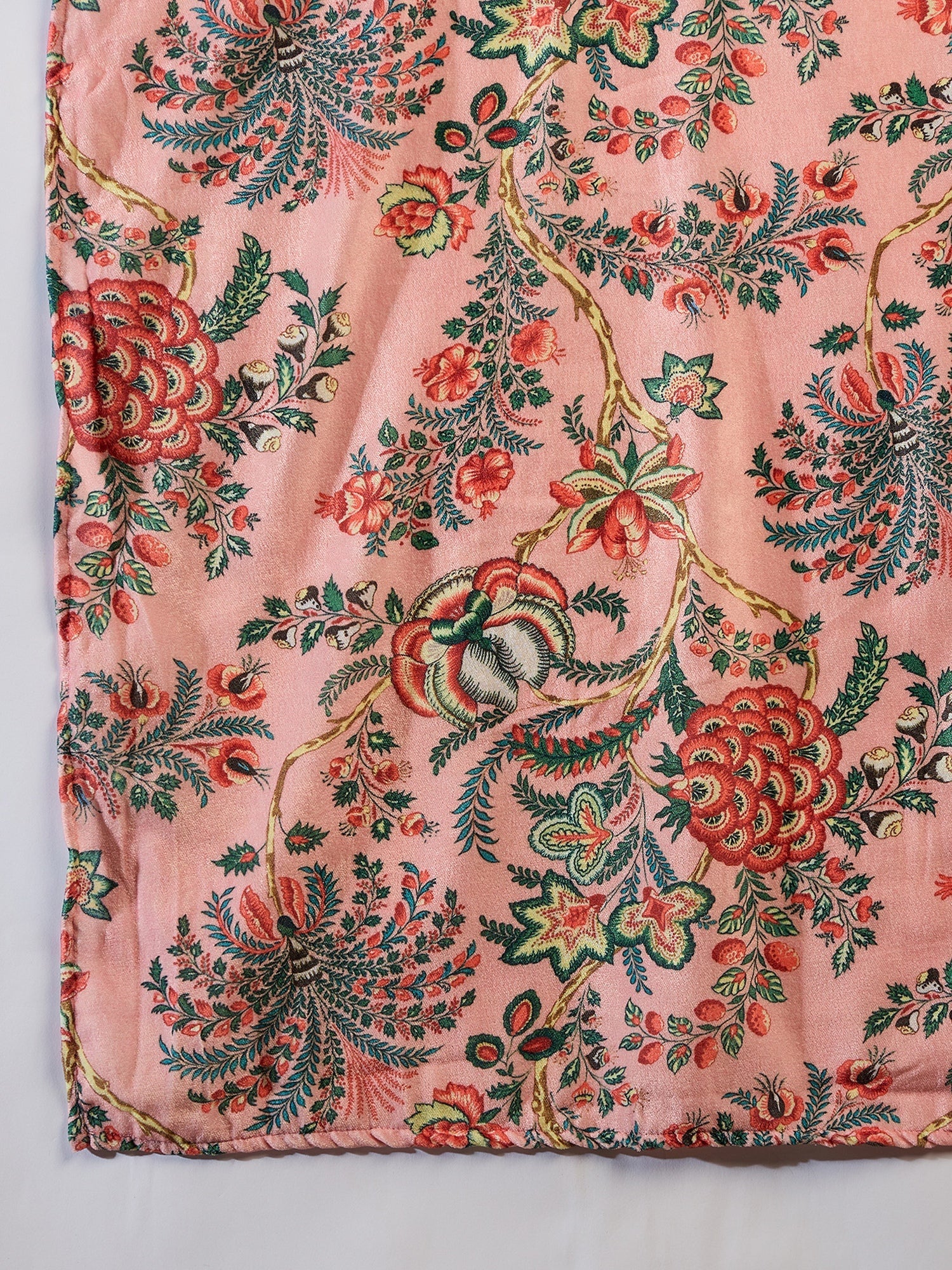 InWeave Peach Printed Velvet Shawl | Grocsy