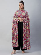 InWeave Red Printed Velvet Shawl | Grocsy