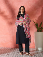 InWeave Red Printed Velvet Shawl | Grocsy