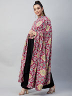 InWeave Red Printed Velvet Shawl | Grocsy