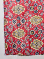 InWeave Red Printed Velvet Shawl | Grocsy