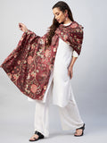 InWeave Maroon Printed Velvet Shawl | Grocsy