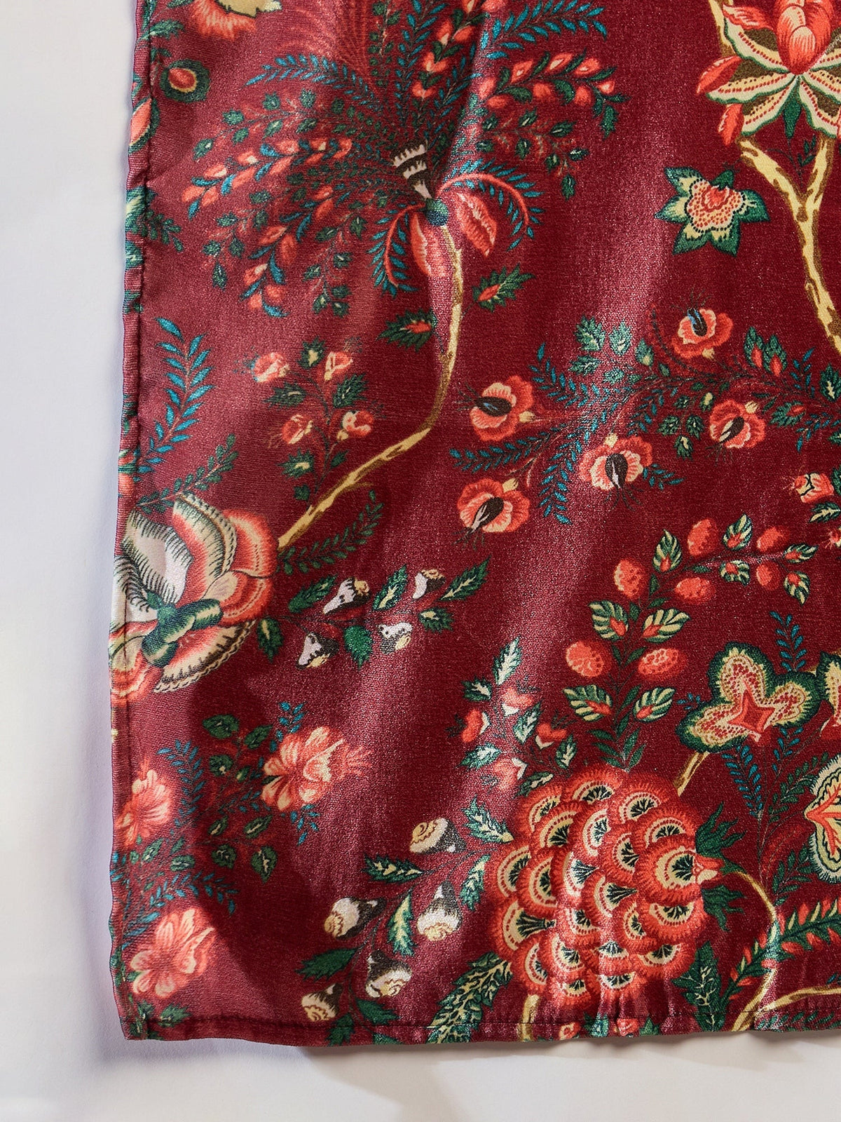 InWeave Maroon Printed Velvet Shawl | Grocsy