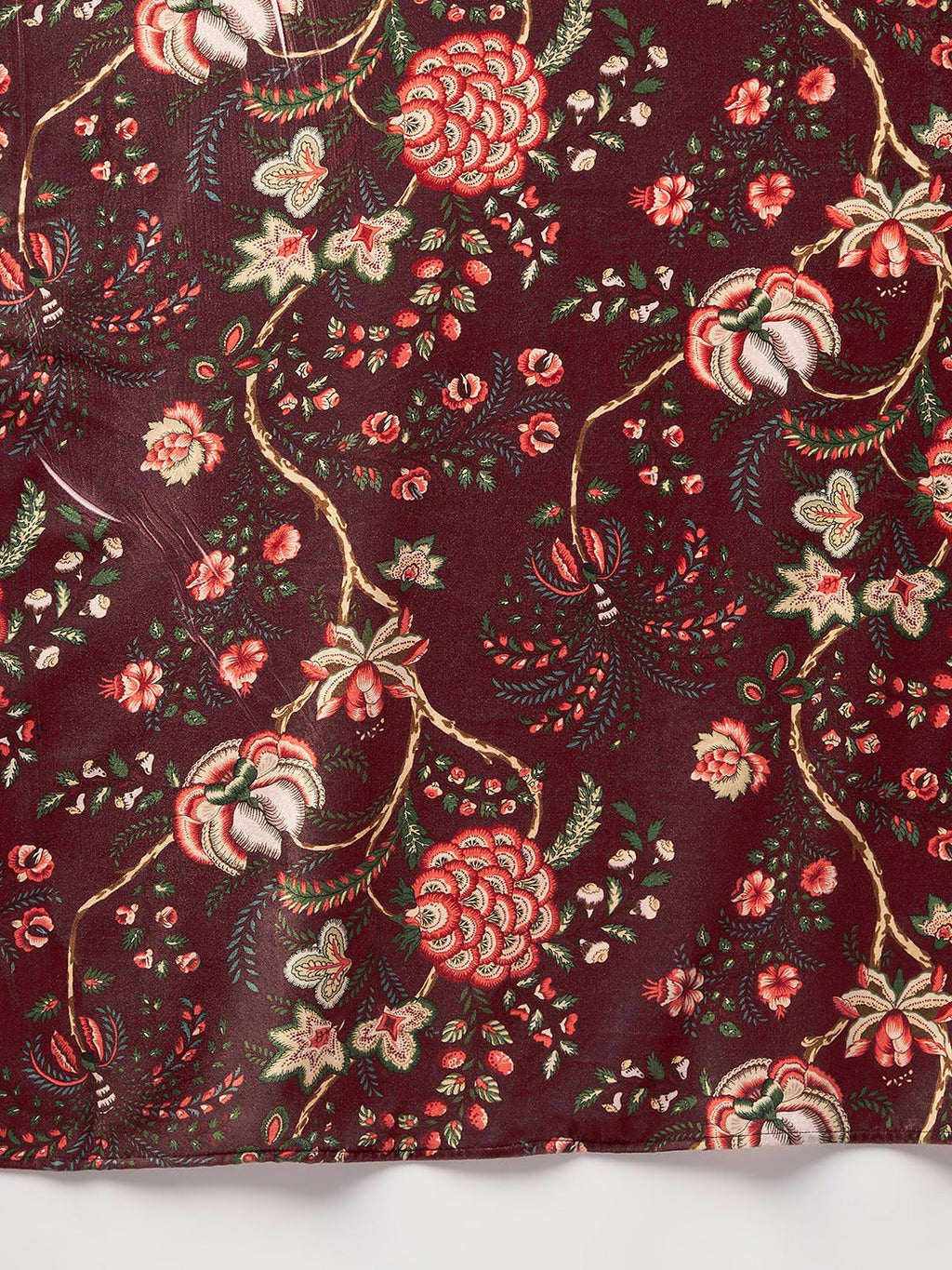 InWeave Maroon Printed Velvet Shawl | Grocsy