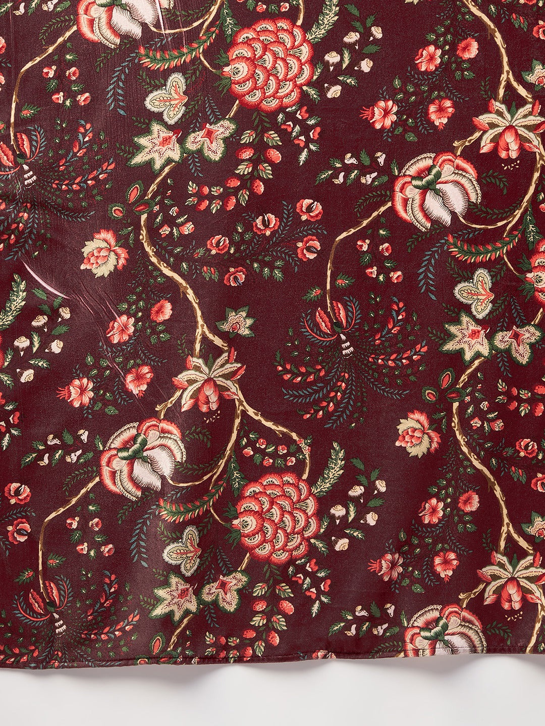 InWeave Maroon Printed Velvet Shawl | Grocsy
