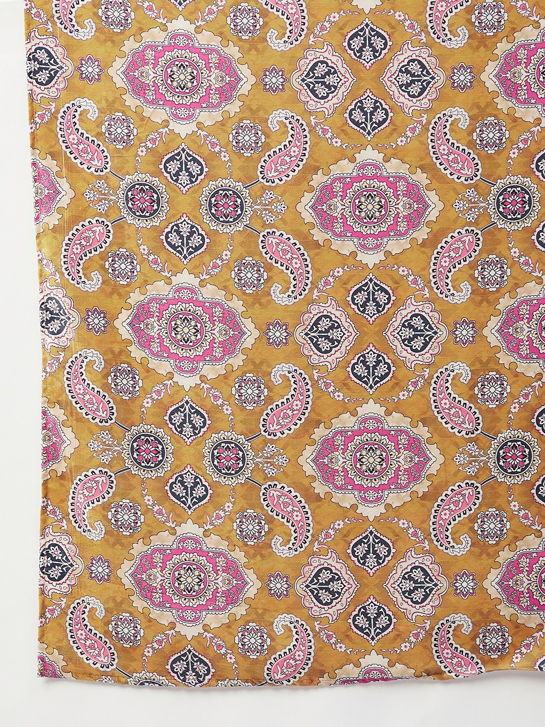 InWeave Yellow Printed Velvet Shawl | Grocsy