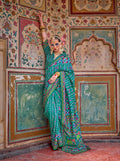 Monjolika Fashion Silk Patola Print Trendy Saree in Teal | Grocsy