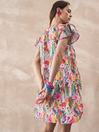 InWeave Multi Flower Short Dress | Grocsy