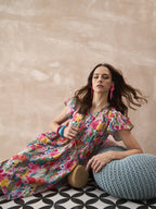 InWeave Multi Flower Short Dress | Grocsy