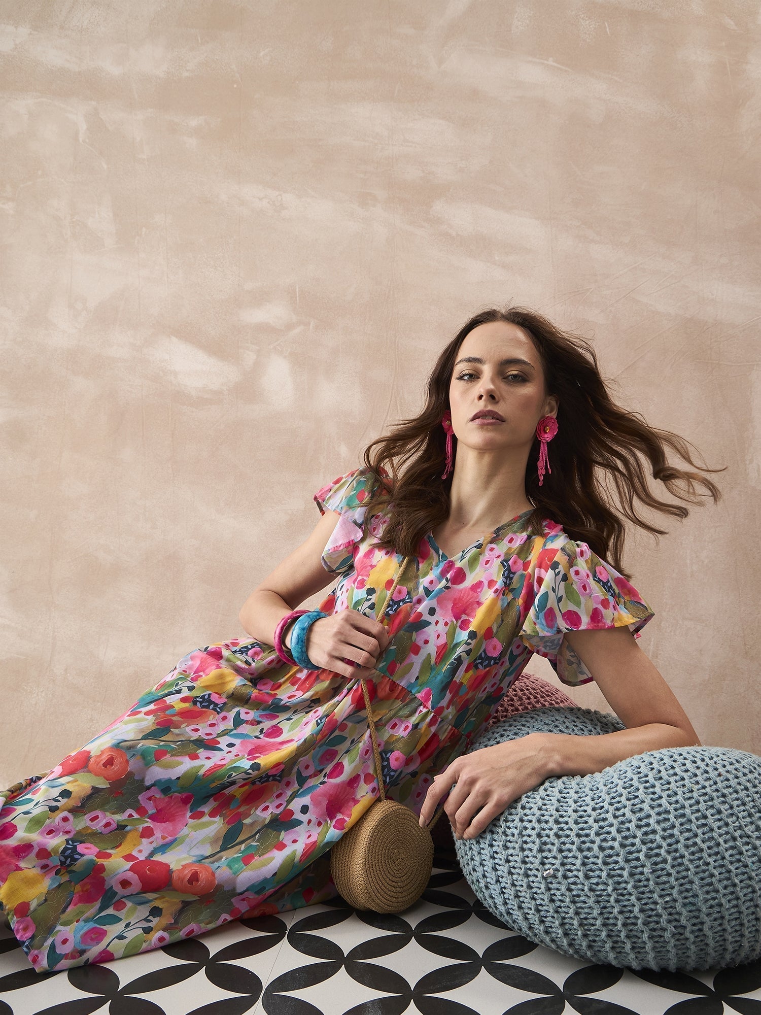 InWeave Multi Flower Short Dress | Grocsy