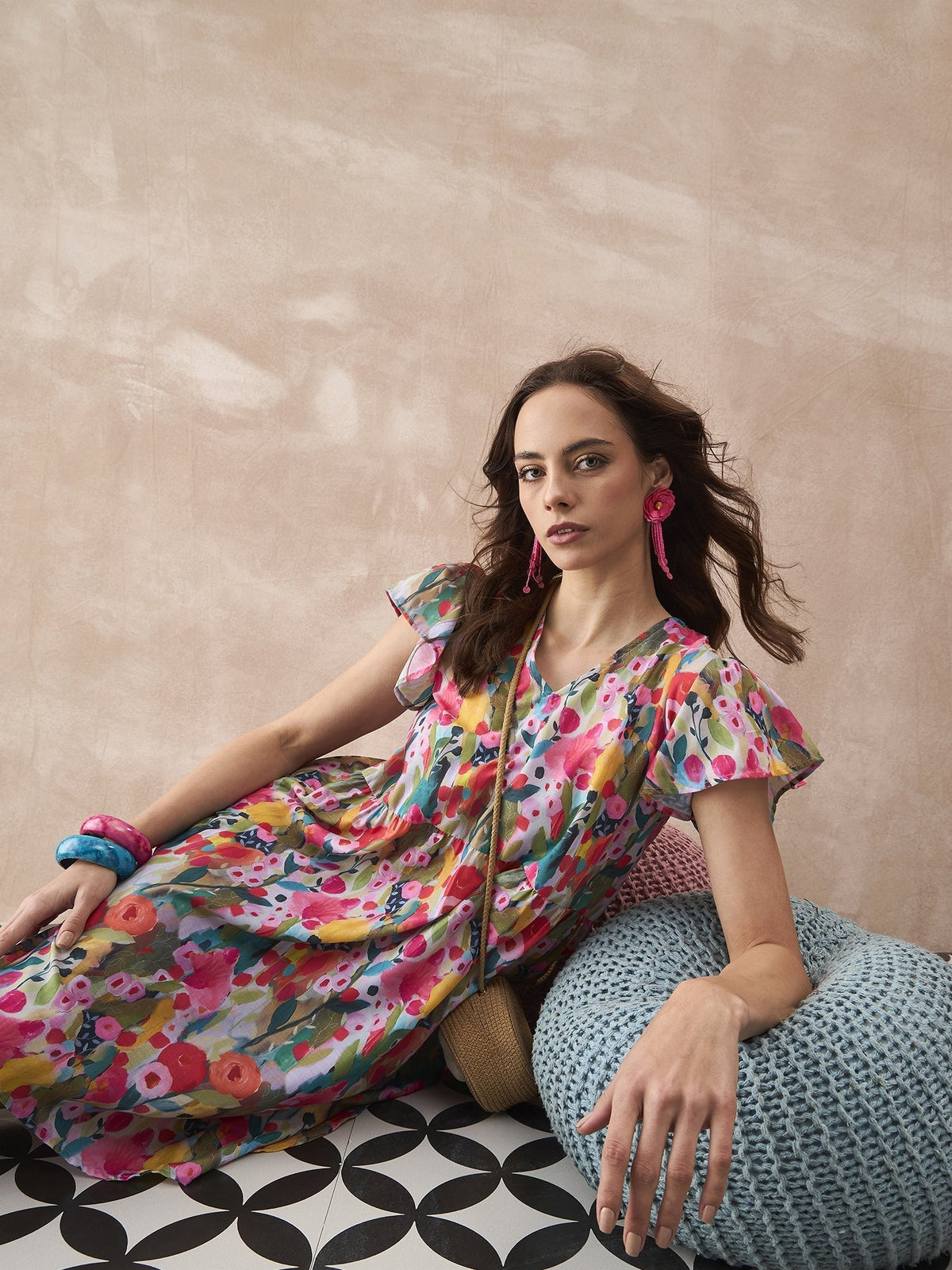 InWeave Multi Flower Short Dress | Grocsy