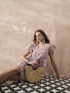 InWeave Ivory Tree Parrot Short Dress | Grocsy