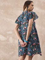 InWeave Black Swan Leaf Short Dress | Grocsy